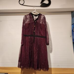 Eloquii Burgundy Lace Midi Dress